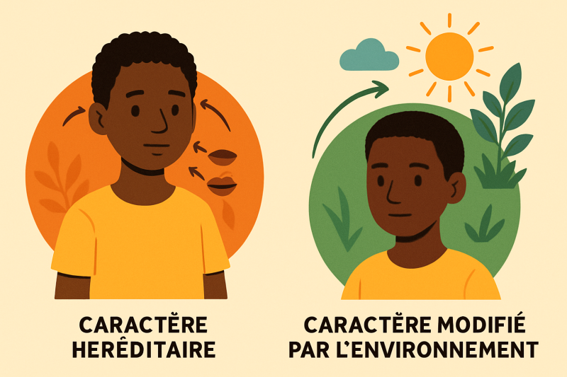 DIFFERENCES ENTRE LES INDIVIDUS : LES CARACTERES HEREDITAIRE ET  CARACTERES MODIFIE PAR L’ENVIRONNEMENT